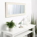 Specchio da parete incorniciato Macon, 40,6 x 91,4 cm, bianco, stile moderno, vetro bisellato, nessun assemblaggio richiesto