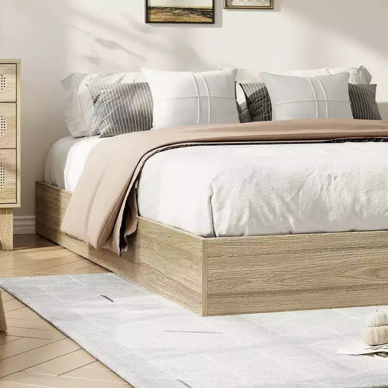 Base letto a piattaforma in legno Twin Size - Struttura letto in legno senza testiera, supporto a doghe in legno, non necessita di rete a molle, facile montaggio