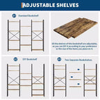 GustoWave Scaffali a 4 livelli, Libreria industriale tripla larga, Libreria in acciaio 157 x 137 x 25 cm, Scaffali per esposizione e archiviazione