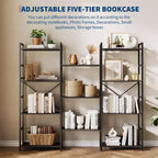 GustoWave Scaffali a 4 livelli, Libreria industriale tripla larga, Libreria in acciaio 157 x 137 x 25 cm, Scaffali per esposizione e archiviazione