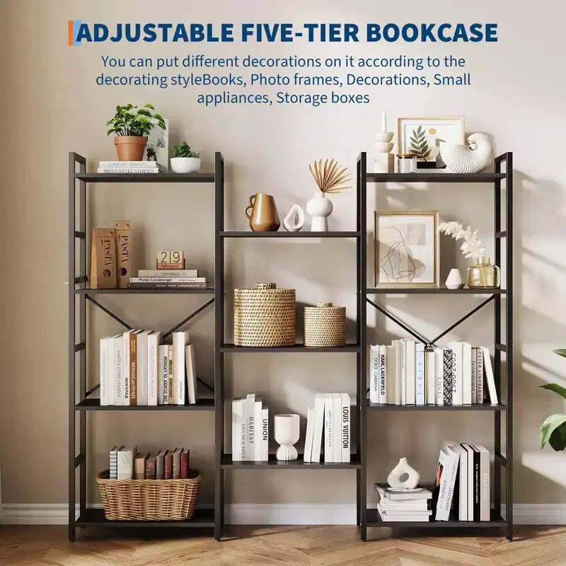 GustoWave Scaffali a 4 livelli, Libreria industriale tripla larga, Libreria in acciaio 157 x 137 x 25 cm, Scaffali per esposizione e archiviazione