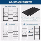 GustoWave Scaffali a 4 livelli, Libreria industriale tripla larga, Libreria in acciaio 157 x 137 x 25 cm, Scaffali per esposizione e archiviazione
