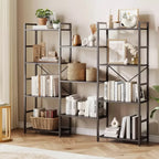 GustoWave Scaffali a 4 livelli, Libreria industriale tripla larga, Libreria in acciaio 157 x 137 x 25 cm, Scaffali per esposizione e archiviazione