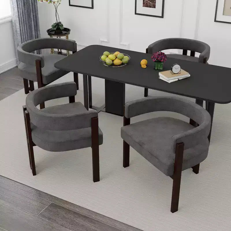 Tavolo da Bar Quadrato Minimalista 31,5'', Piano in MDF effetto Legno Scuro con Robusto Piedistallo e Poggiapiedi in Metallo, Tavolino da Pub Compatto per 2-4 Persone