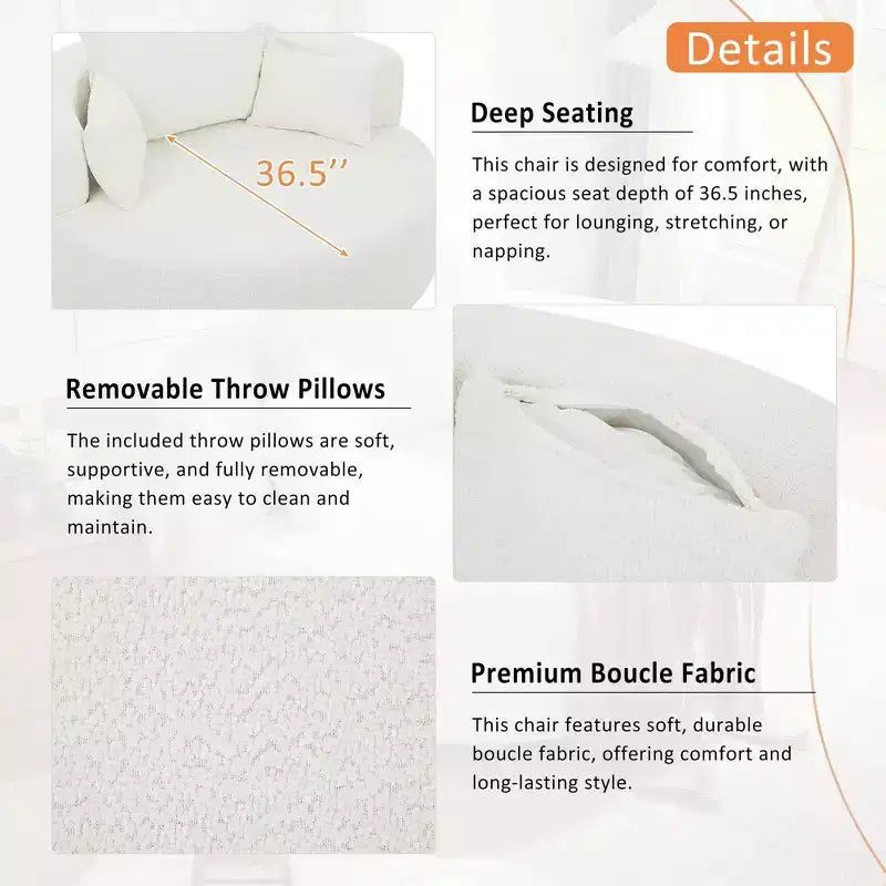 Sedia Girevole a 360° Poltrona Girevole a Barile Rotonda con 3 Cuscini Rimovibili per Salotto, Camera da Letto, Ufficio e Hotel, Verde