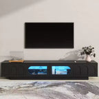 Mobile TV con Centro di Intrattenimento per TV fino a 95'', Consolle Multimediale Funzionale con Ante a Mobile ad Arco