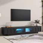 Mobile TV con Centro di Intrattenimento per TV fino a 95'', Consolle Multimediale Funzionale con Ante a Mobile ad Arco