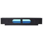 CLIHOME Entertainment Center TV Stand or TVs Up to 95'', Functional Media Console with Arched Cabinet Doors