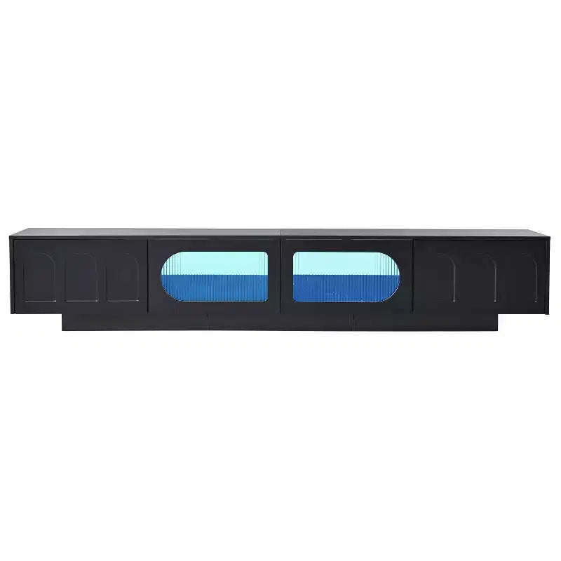 CLIHOME Entertainment Center TV Stand or TVs Up to 95'', Functional Media Console with Arched Cabinet Doors