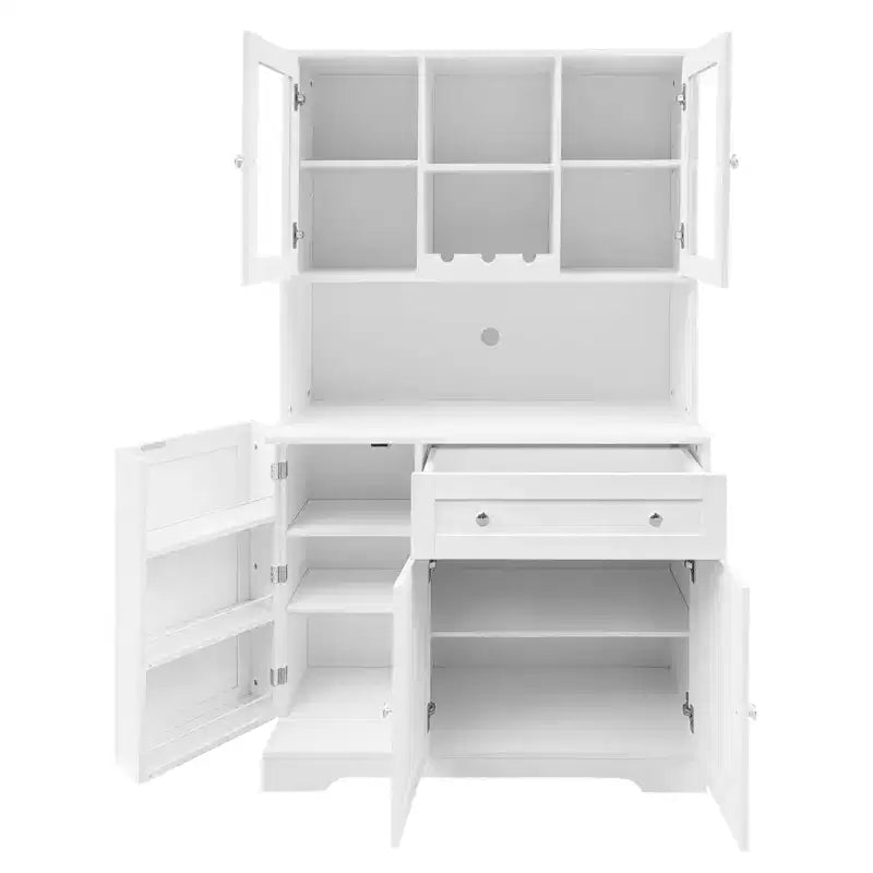 67.9 Mobile dispensa alto da cucina, armadietto da appoggio con cassetto, armadietto da cucina con supporto per microonde, mobile bar per il caffè