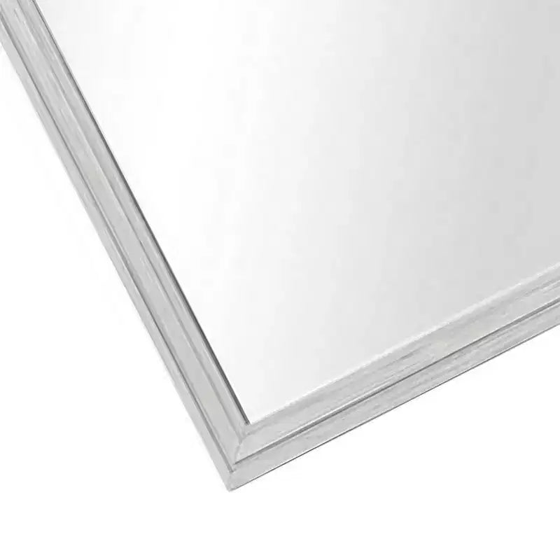 Specchiera da comò, vetro smussato, cornice in legno massiccio bianco rustico 38x44