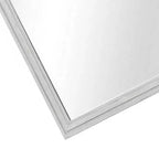Specchiera da comò, vetro smussato, cornice in legno massiccio bianco rustico 38x44
