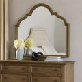 Royal Hampton Dresser Mirror, Beveled Glass, Rustic Oak Brown Solid Wood, 41x50