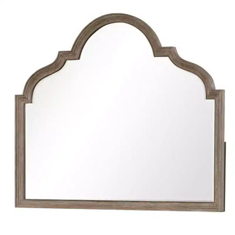 Specchio da Comò, Vetro Smussato, Legno Massello Rovere Rustico Marrone, 41x50