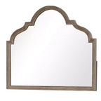 Specchio da Comò, Vetro Smussato, Legno Massello Rovere Rustico Marrone, 41x50