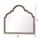 Specchio da Comò, Vetro Smussato, Legno Massello Rovere Rustico Marrone, 41x50