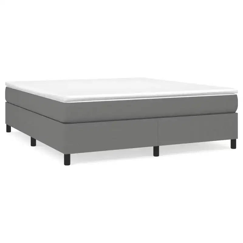 Struttura letto in tessuto grigio scuro (100% poliestere), compensato, legno ingegnerizzato