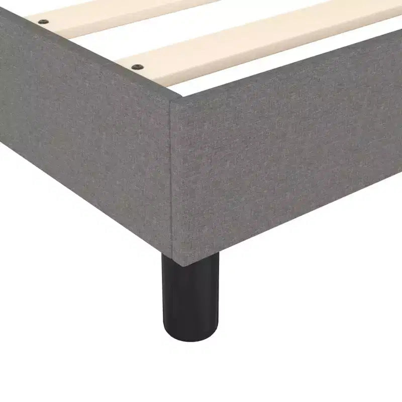 Struttura letto in tessuto grigio scuro (100% poliestere), compensato, legno ingegnerizzato