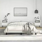 Bed Frame White Faux leather, Plywood, Engineered wood Full
