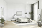Base letto in similpelle bianca, compensato, legno composito Una piazza e mezza