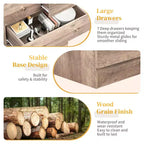 Cassettiera a 7 cassetti grande Karl Home per camera da letto e comò con struttura robusta, organizer in legno per riporre oggetti nell'armadio, di colore grigio