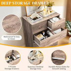Cassettiera a 7 cassetti grande Karl Home per camera da letto e comò con struttura robusta, organizer in legno per riporre oggetti nell'armadio, di colore grigio