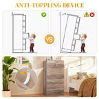 Cassettiera a 7 cassetti grande Karl Home per camera da letto e comò con struttura robusta, organizer in legno per riporre oggetti nell'armadio, di colore grigio