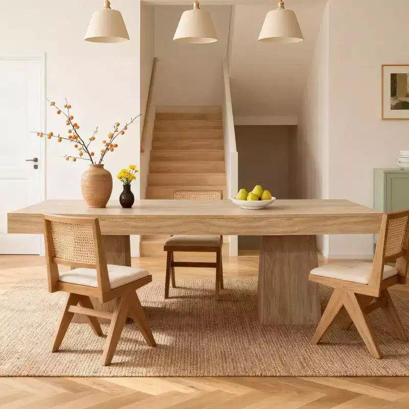 Tavolo da pranzo quadrato da 31,5 pollici per 4 persone, piccolo tavolo da cucina con robusta base a piedistallo, tavolo da pranzo in stile rustico
