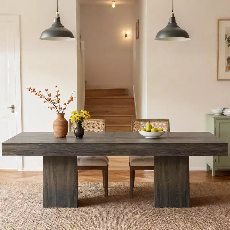 Tavolo da pranzo quadrato da 31,5 pollici per 4 persone, piccolo tavolo da cucina con robusta base a piedistallo, tavolo da pranzo in stile rustico