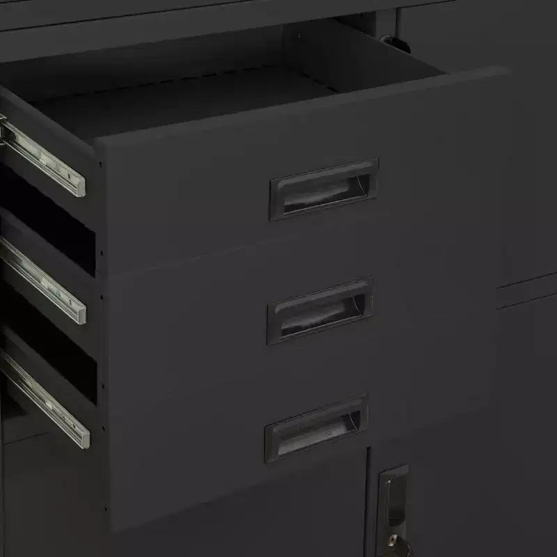 vidaXL Mobile Classificatore Porta Documenti con Scaffali per Soggiorno Acciaio