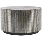 Hamza Round Coffee Table - COF1804A - Silver/Black - Safavieh