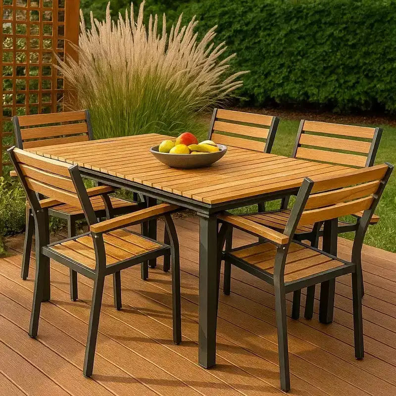 Royal Hampton 62-84 Inch Outdoor Extendable Dining Table, Aluminium, Brown