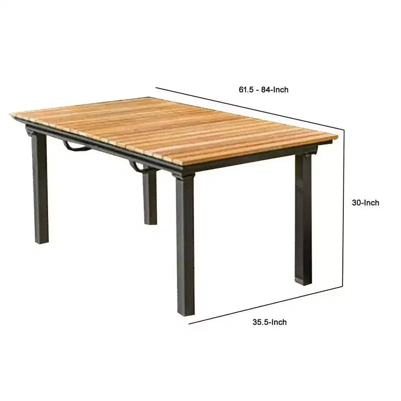 Tavolo da pranzo allungabile da esterno 157-213 cm, alluminio, marrone