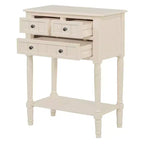 Consolle piccola retrò con cassetti e ripiano inferiore, tavolo da ingresso in legno stile rustico con portaoggetti, tavolino sottile in legno per ingresso