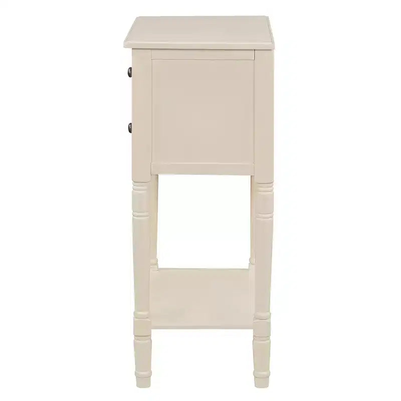 Consolle piccola retrò con cassetti e ripiano inferiore, tavolo da ingresso in legno stile rustico con portaoggetti, tavolino sottile in legno per ingresso