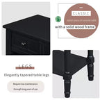 Consolle piccola retrò con cassetti e ripiano inferiore, tavolo da ingresso in legno stile rustico con portaoggetti, tavolino sottile in legno per ingresso