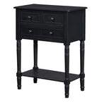Consolle piccola retrò con cassetti e ripiano inferiore, tavolo da ingresso in legno stile rustico con portaoggetti, tavolino sottile in legno per ingresso