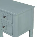 Consolle piccola retrò con cassetti e ripiano inferiore, tavolo da ingresso in legno stile rustico con portaoggetti, tavolino sottile in legno per ingresso