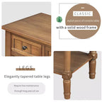 Consolle piccola retrò con cassetti e ripiano inferiore, tavolo da ingresso in legno stile rustico con portaoggetti, tavolino sottile in legno per ingresso