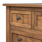 Consolle piccola retrò con cassetti e ripiano inferiore, tavolo da ingresso in legno stile rustico con portaoggetti, tavolino sottile in legno per ingresso