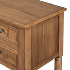 Consolle piccola retrò con cassetti e ripiano inferiore, tavolo da ingresso in legno stile rustico con portaoggetti, tavolino sottile in legno per ingresso