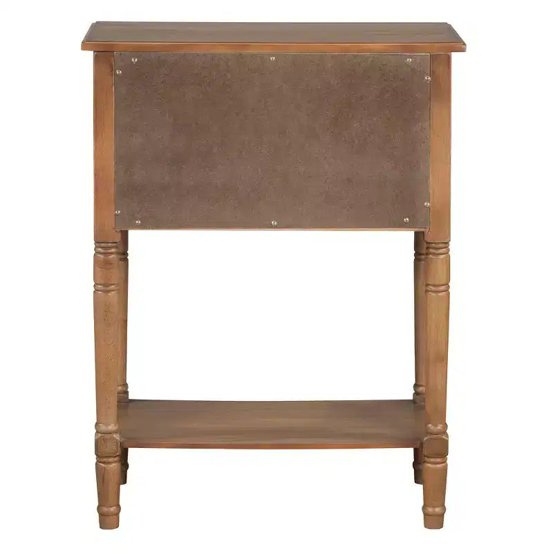 Consolle piccola retrò con cassetti e ripiano inferiore, tavolo da ingresso in legno stile rustico con portaoggetti, tavolino sottile in legno per ingresso