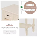 Consolle piccola retrò con cassetti e ripiano inferiore, tavolo da ingresso in legno stile rustico con portaoggetti, tavolino sottile in legno per ingresso