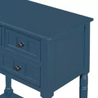Consolle piccola retrò con cassetti e ripiano inferiore, tavolo da ingresso in legno stile rustico con portaoggetti, tavolino sottile in legno per ingresso