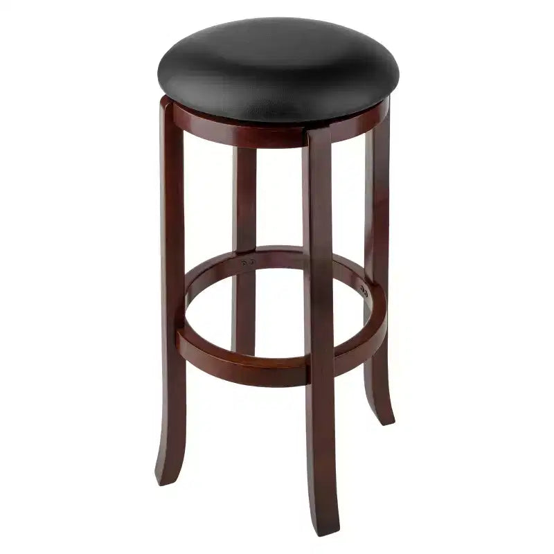 Sgabelli da bar Walcott girevoli da 30" - Noce, Altezza fissa, Seduta rotonda, Struttura in legno