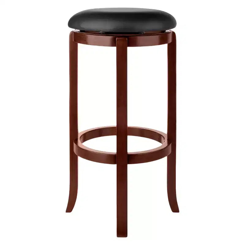 Sgabelli da bar Walcott girevoli da 30" - Noce, Altezza fissa, Seduta rotonda, Struttura in legno