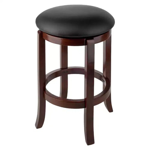 Sgabello da bancone Walcott da 24" girevole, noce, rotondo, struttura in legno, altezza fissa