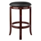 Sgabello da bancone Walcott da 24" girevole, noce, rotondo, struttura in legno, altezza fissa