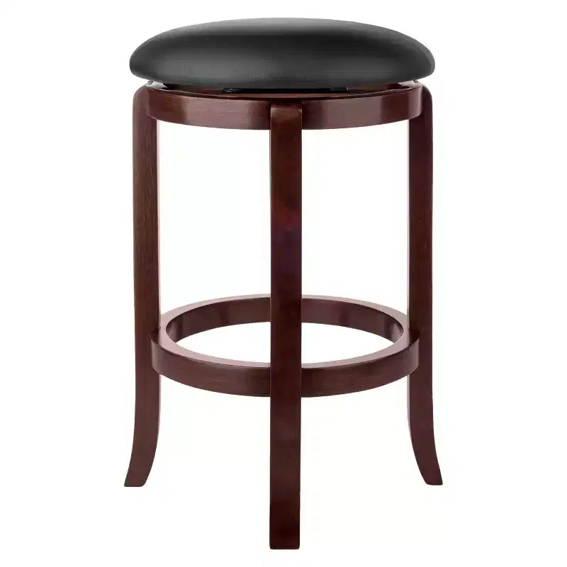 Sgabello da bancone Walcott da 24" girevole, noce, rotondo, struttura in legno, altezza fissa
