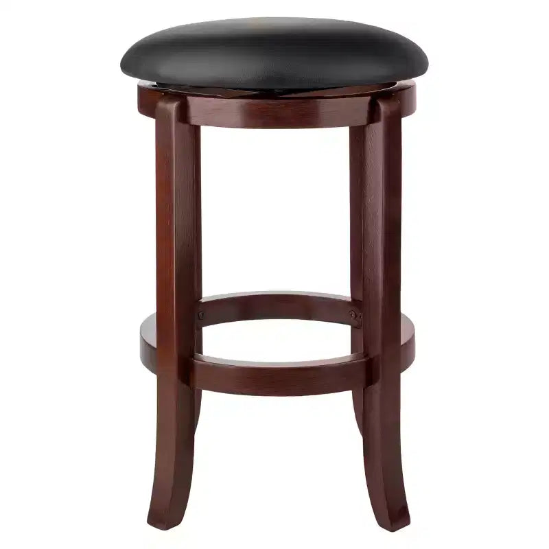 Sgabello da bancone Walcott da 24" girevole, noce, rotondo, struttura in legno, altezza fissa